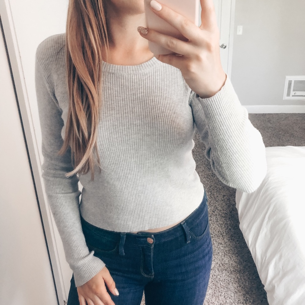 Ribbed Brandy Melville Long Sleeve Top
